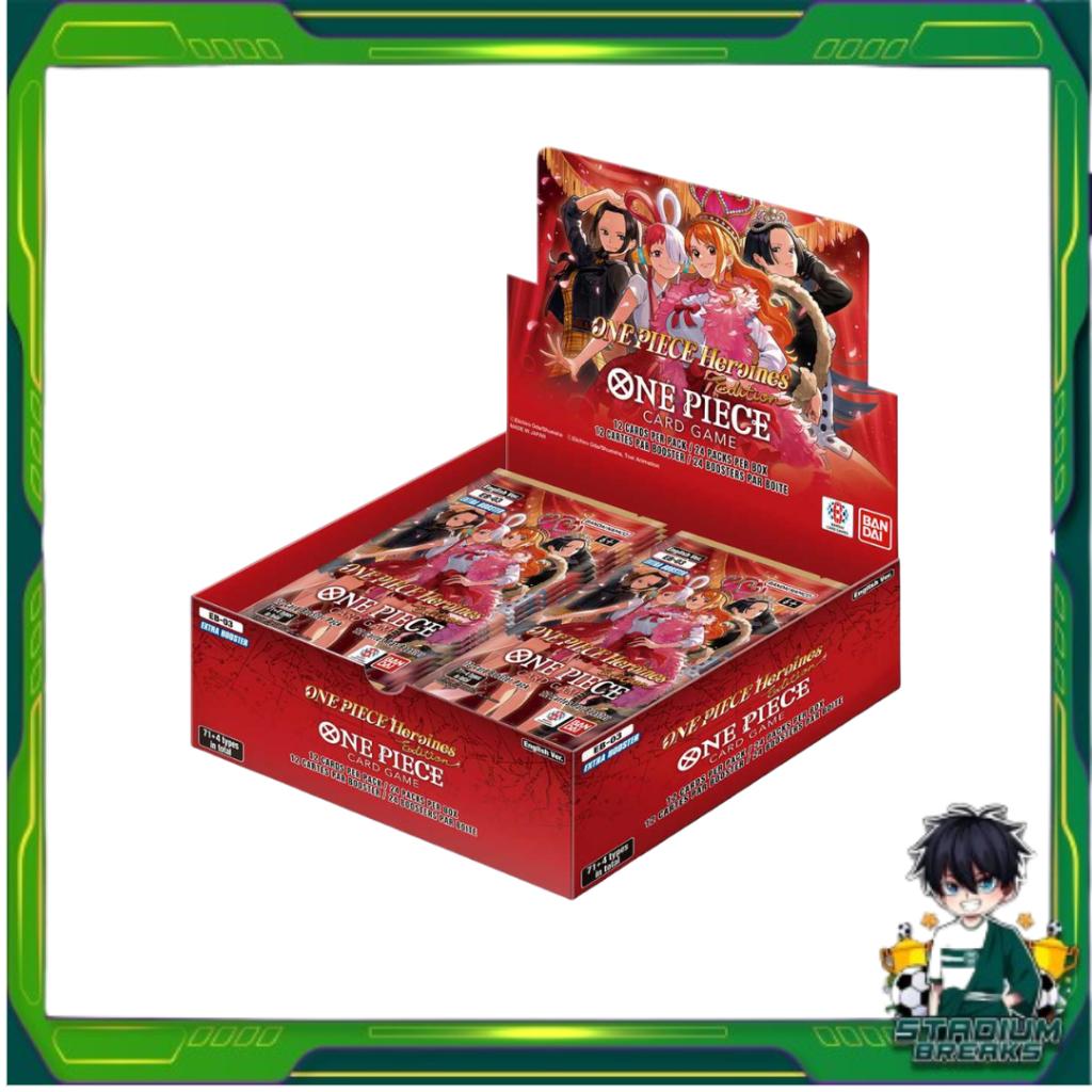 [ ยกกล่อง ] พร้อมส่ง!! การ์ดเกมวันพีซ ชุดพิเศษ Extra Booster ONE PIECE Heroines Edition [EB03] Bandai  Ver.Eng (p3) (750g)