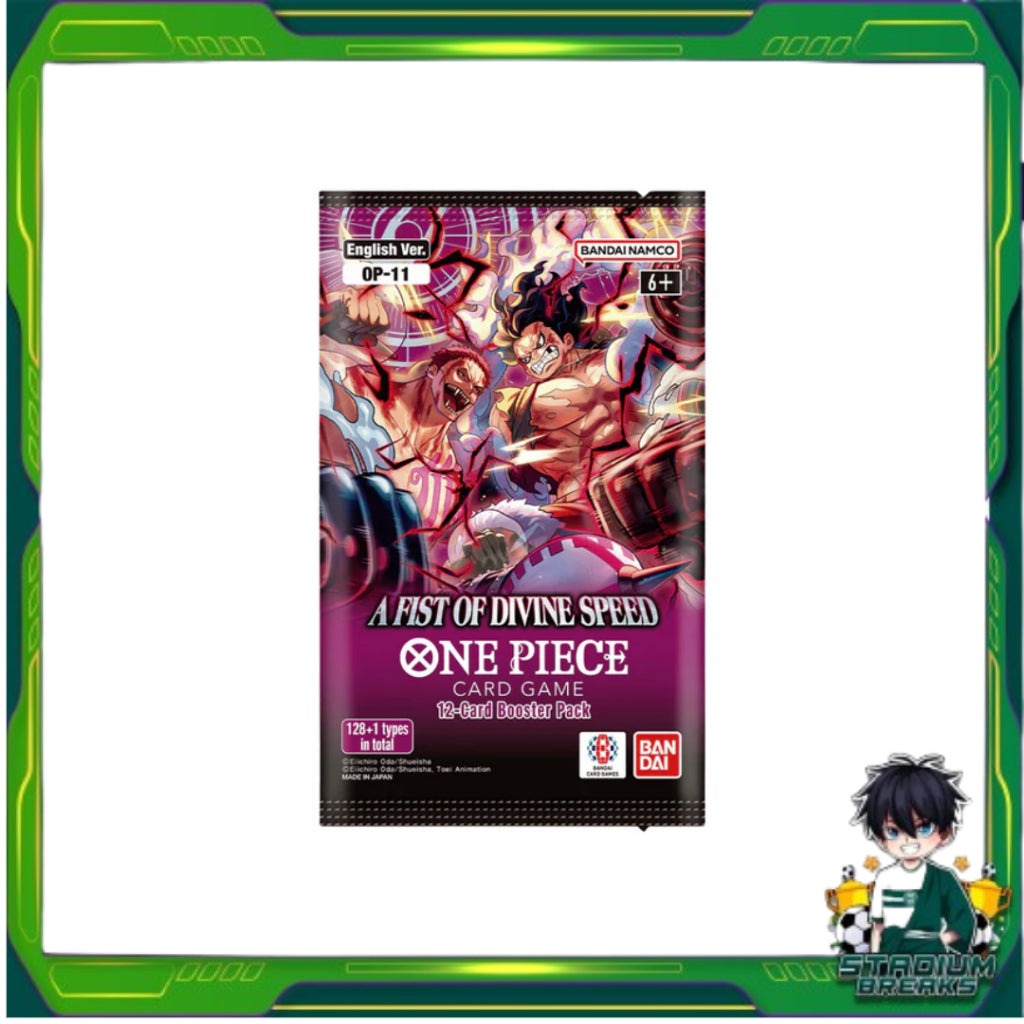 [ 1 ซอง ] การ์ดเกม ONE PIECE CARD GAME : A FIST OF DIVINE SPEED BOOSTER PACKS [OP11] Ver.English (p3)(80g)