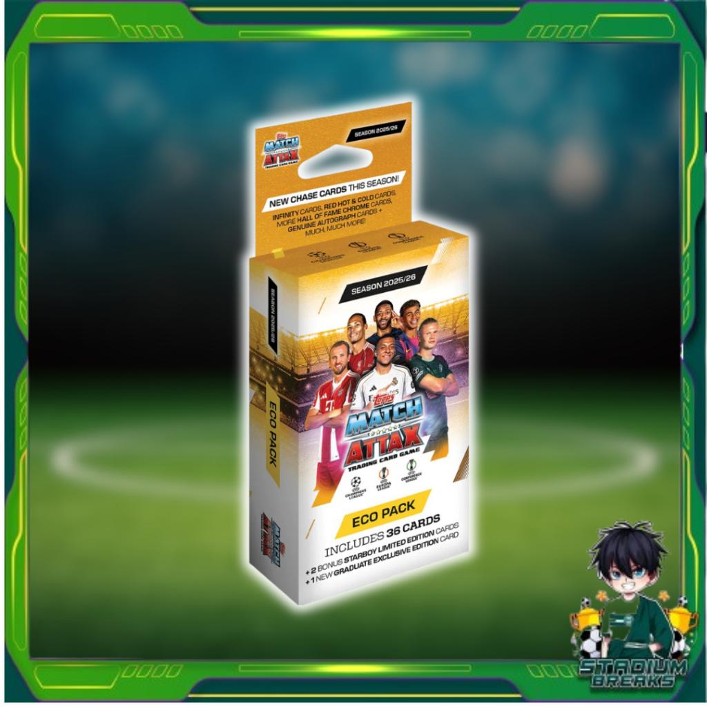 พร้อมส่ง!!  กล่องการ์ดสะสมฟุตบอล Topps UCC Match Attax 2025/2026 - Eco Pack (p3)