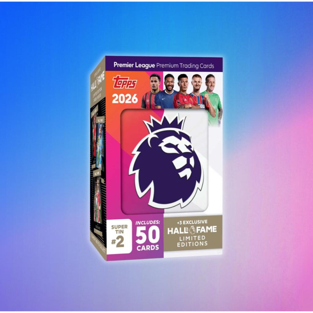 [ พร้อมส่ง!! ] การ์ดสะสมฟุตบอล Topps Premier League 2026 Super Tin - Hall of Fame Series #1 #2 #3 ใหม่ล่าสุด! (p4) ( 420 กรัม )