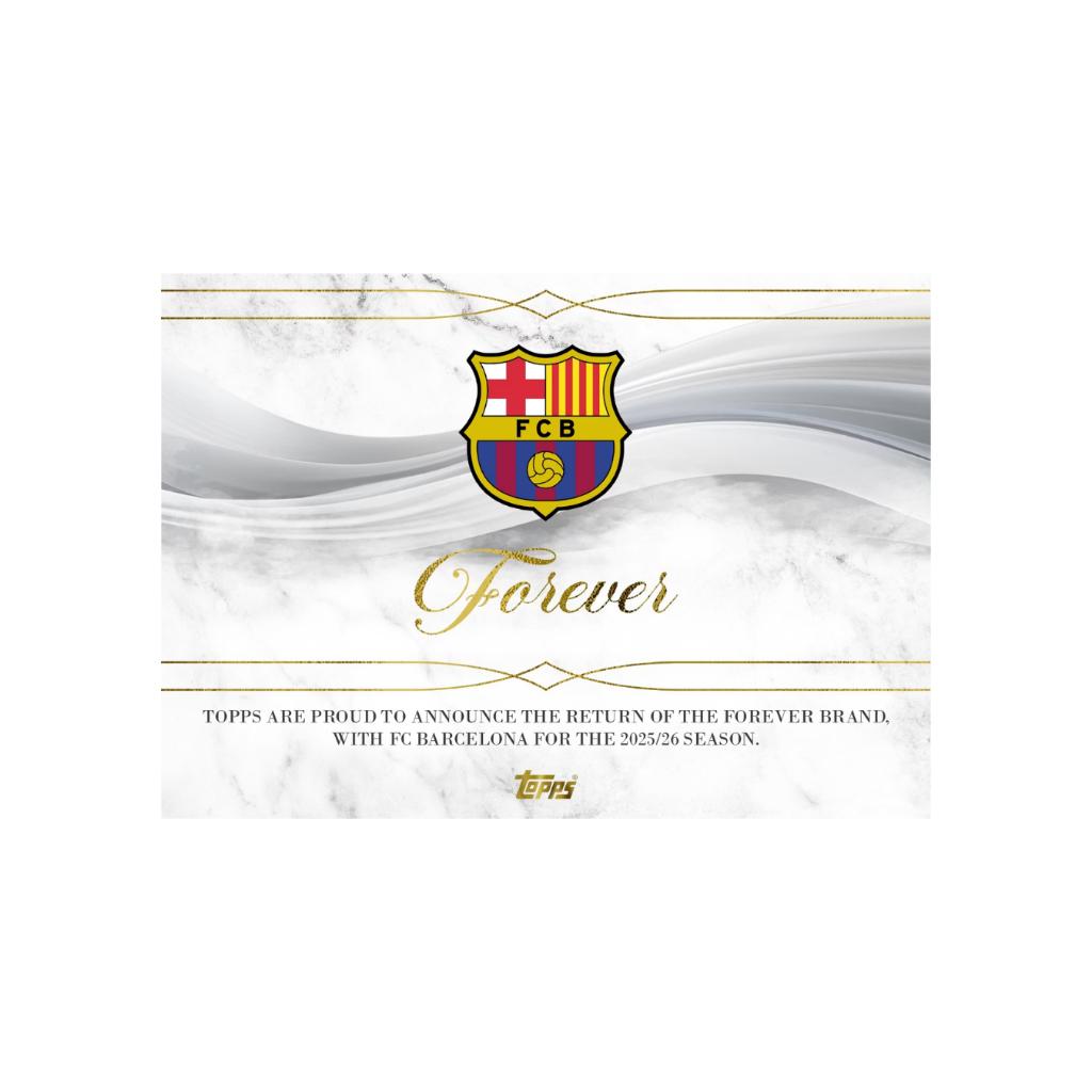[ ยกกล่อง ] การ์ดสะสม 2025-26 Topps Barcelona Forever Hobby Box  พร้อมส่ง!!  (p3) (700g)