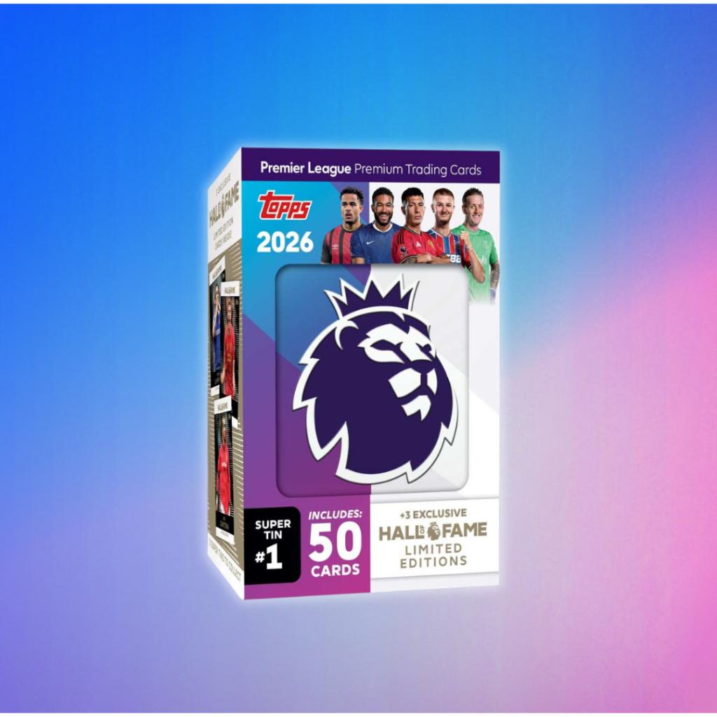 [ พร้อมส่ง!! ] การ์ดสะสมฟุตบอล Topps Premier League 2026 Super Tin - Hall of Fame Series #1 #2 #3 ใหม่ล่าสุด! (p4) ( 420 กรัม )