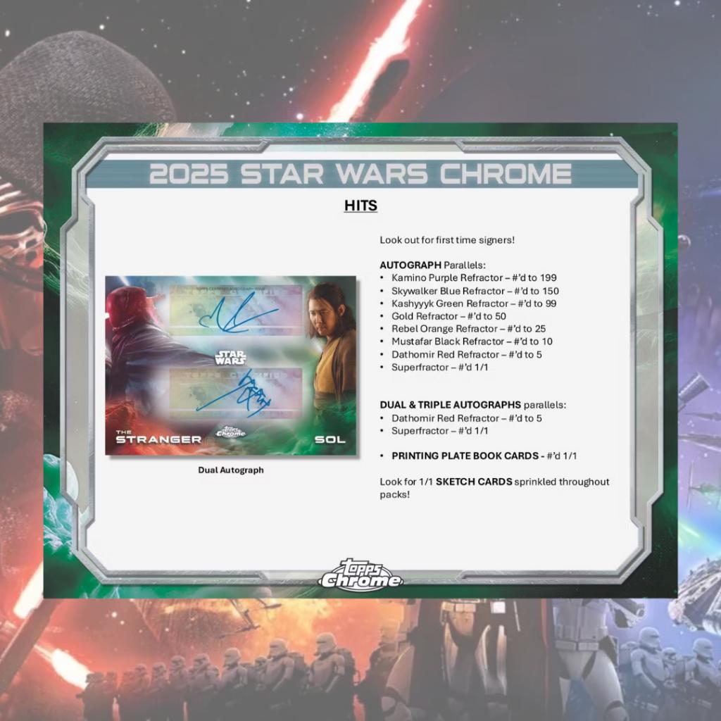 [ ยกกล่อง ] 2025 Topps Star Wars Chrome Value Blaster Box สินค้าใหม่พร้อมส่ง (p4) (260g)